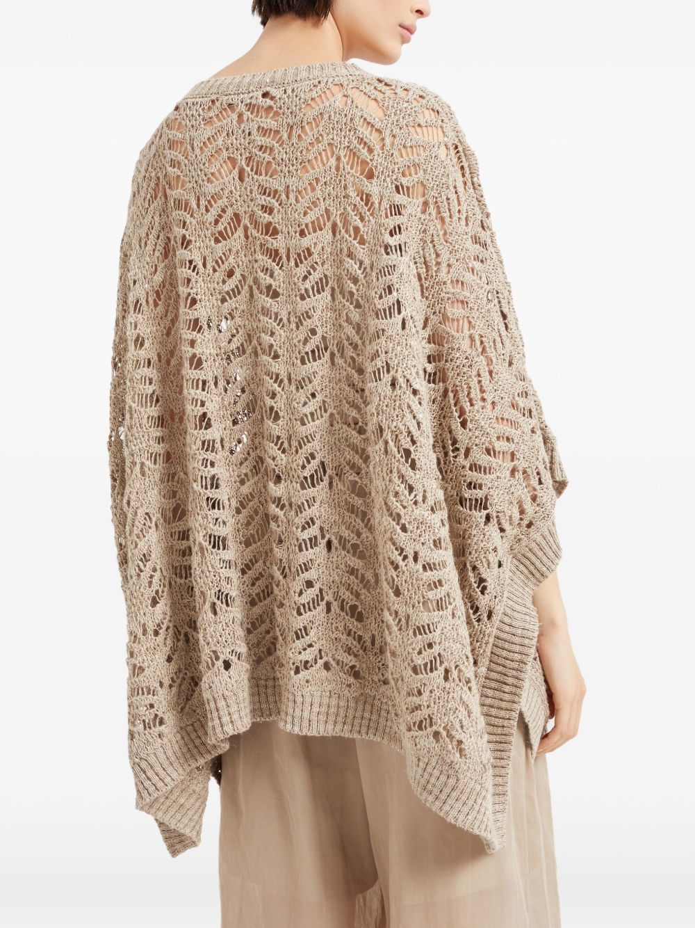 Linen blend boat-neck sweater