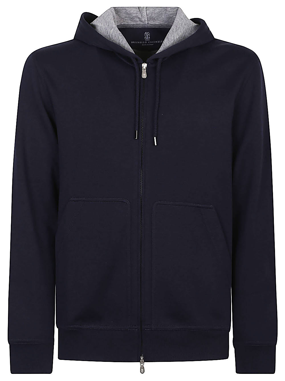 Cotton blend zipped hoodie