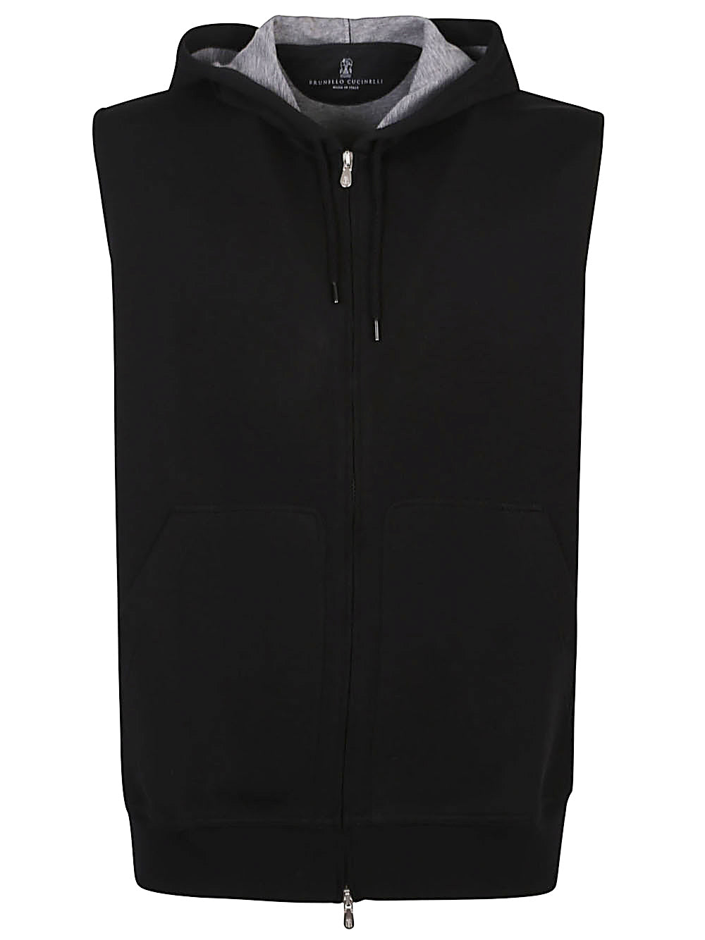 Cotton blend sleeveless hooodie