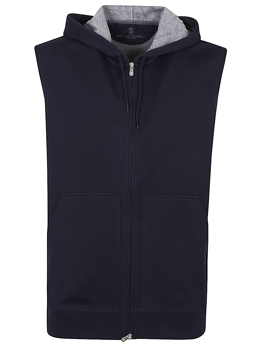 Cotton blend sleeveless hooodie