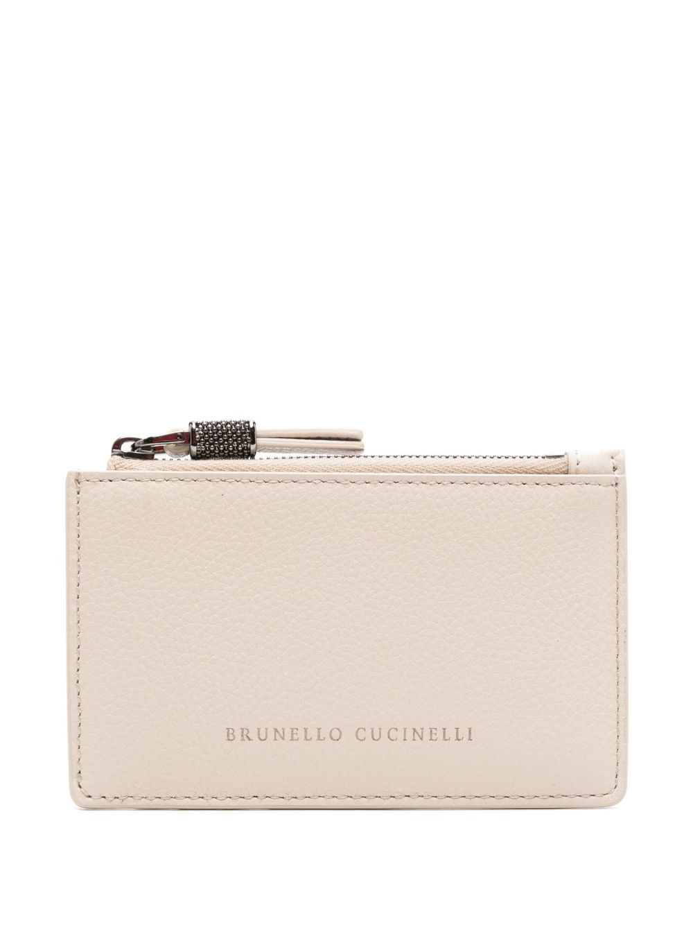 Leather zipped pouch