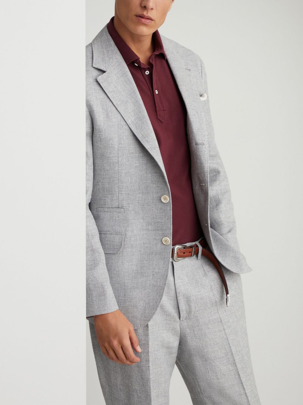 Linen and cotton suit-type jacket