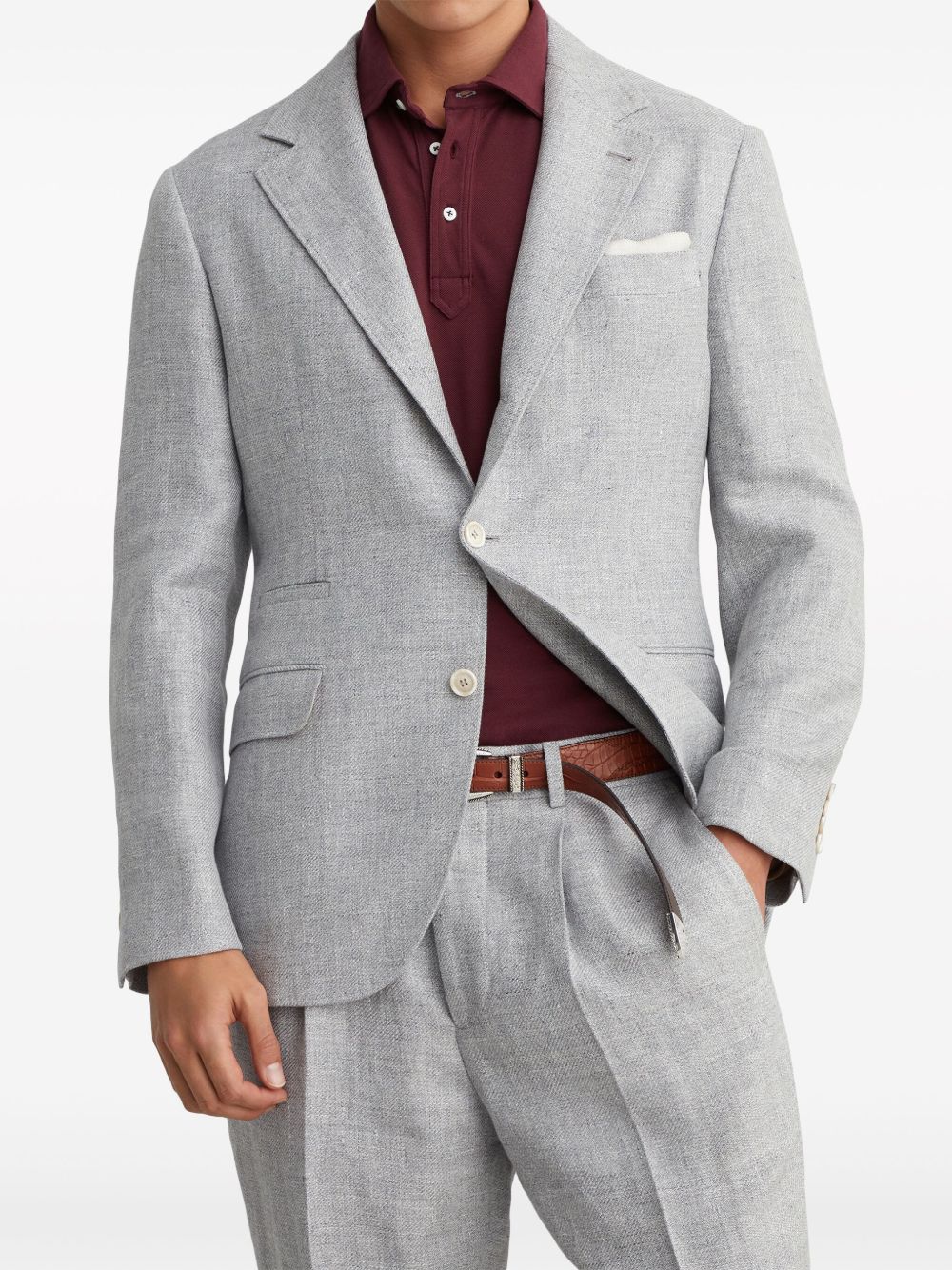 Linen and cotton suit-type jacket