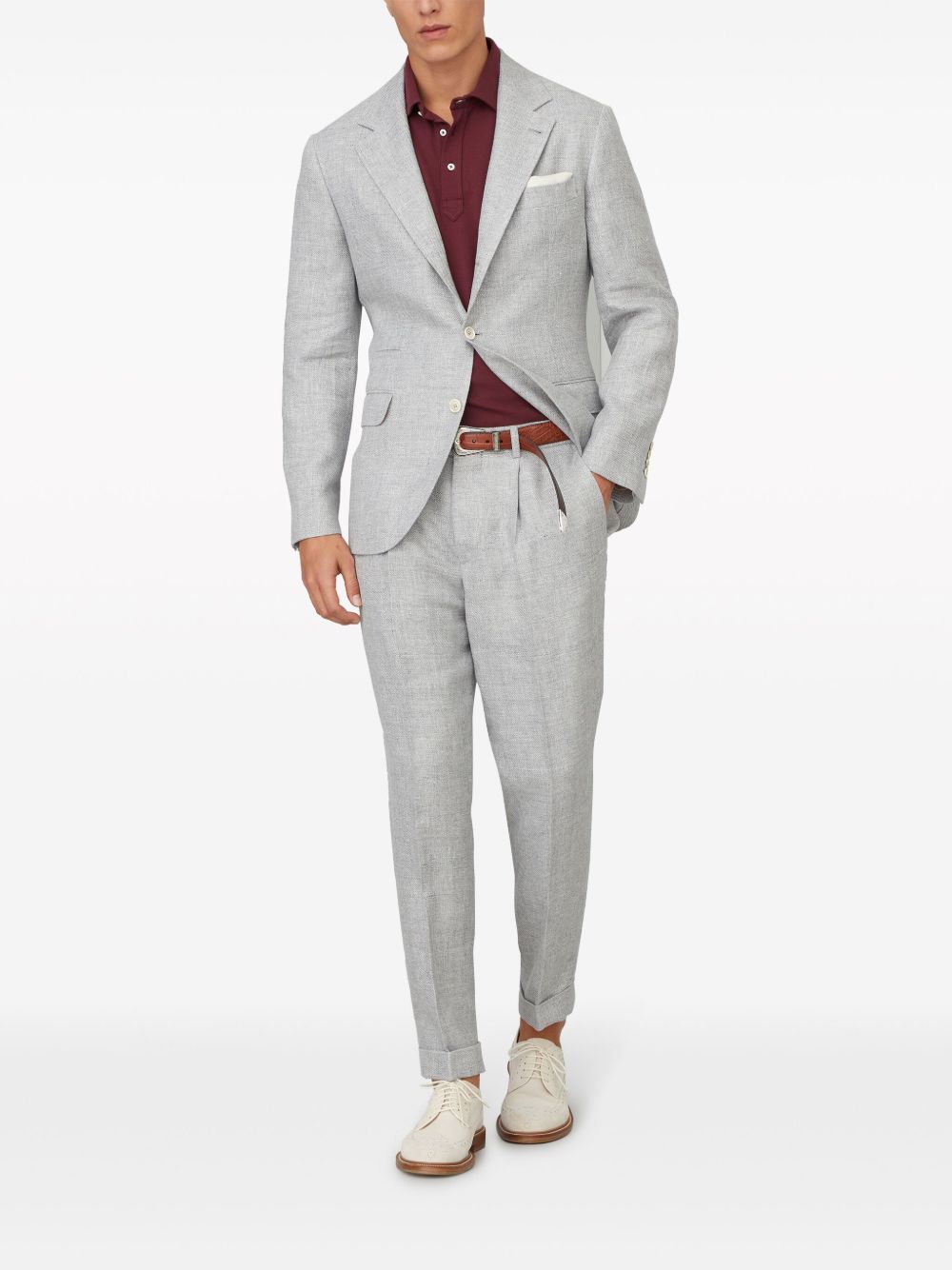 Linen and cotton suit-type jacket