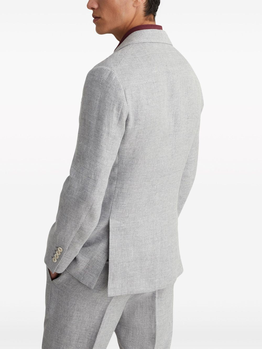 Linen and cotton suit-type jacket