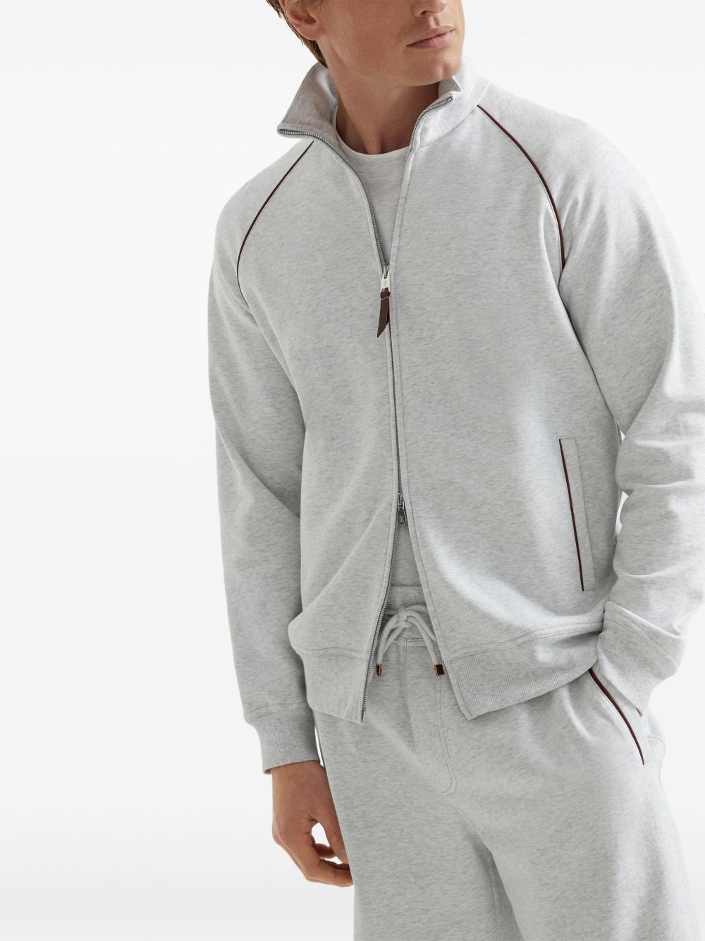 Cotton zipped sweatshirt