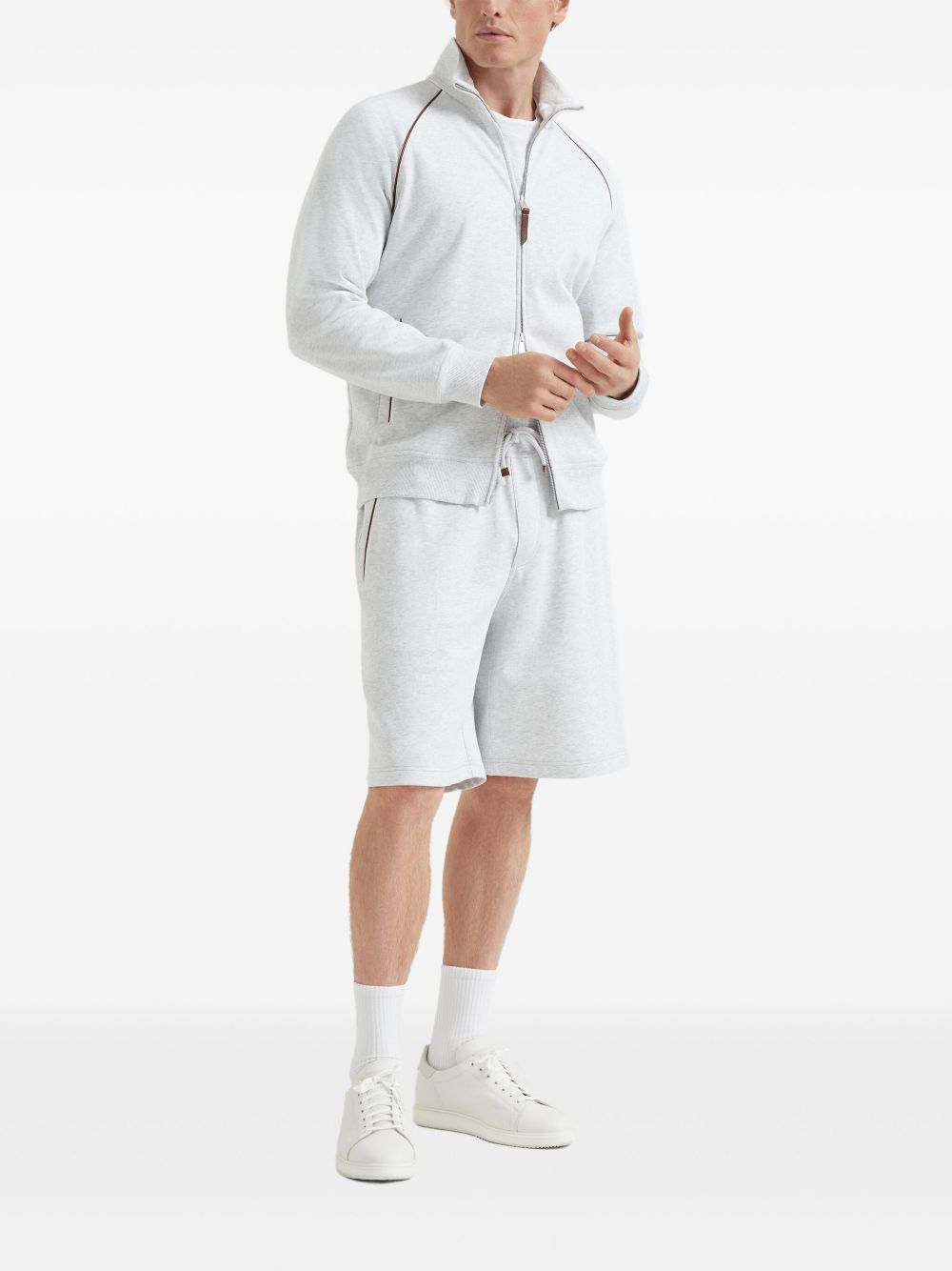 Cotton zipped sweatshirt