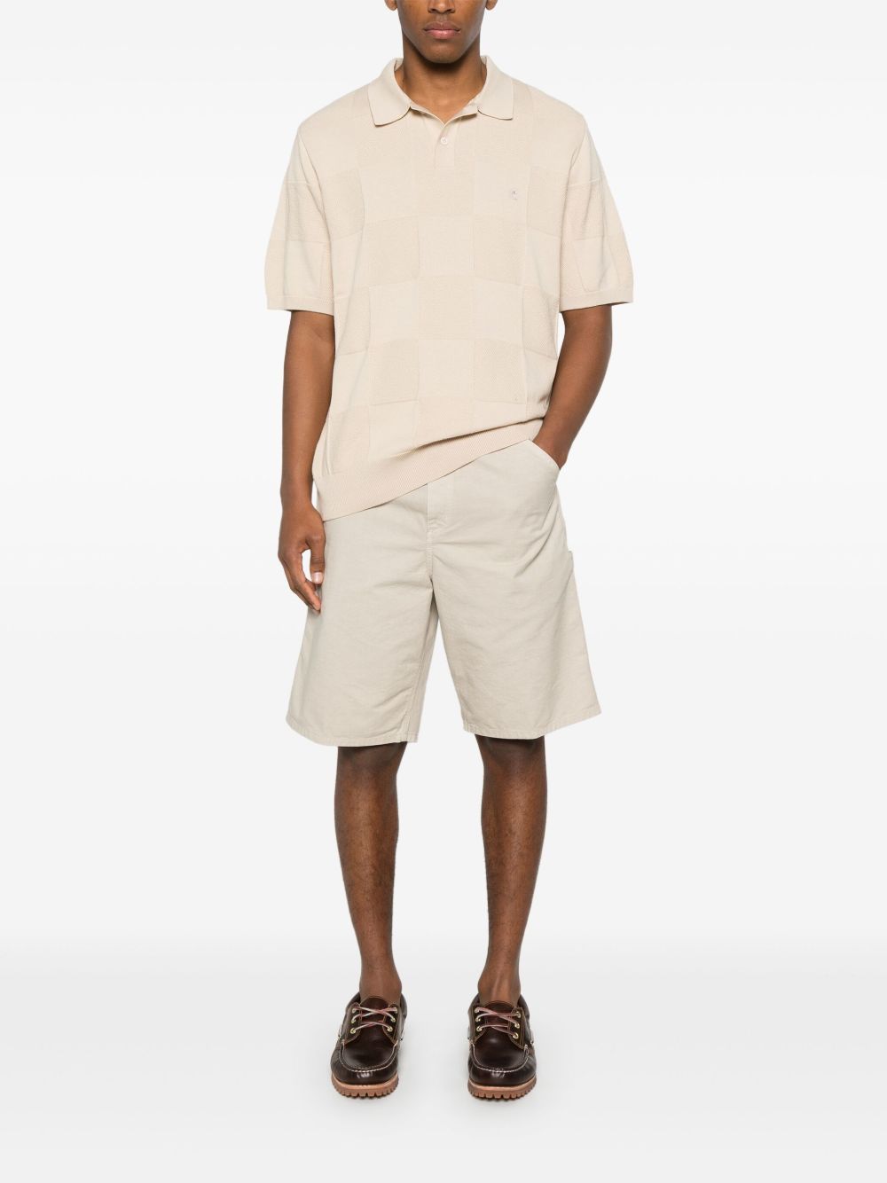 Single knee cotton shorts