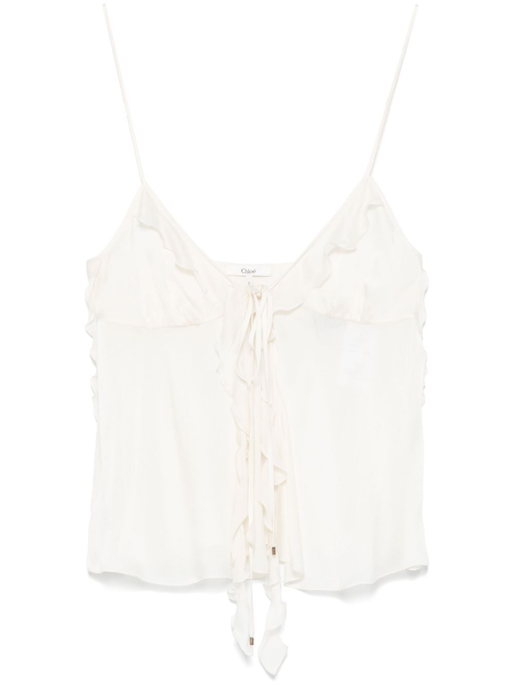 Ruffled silk top