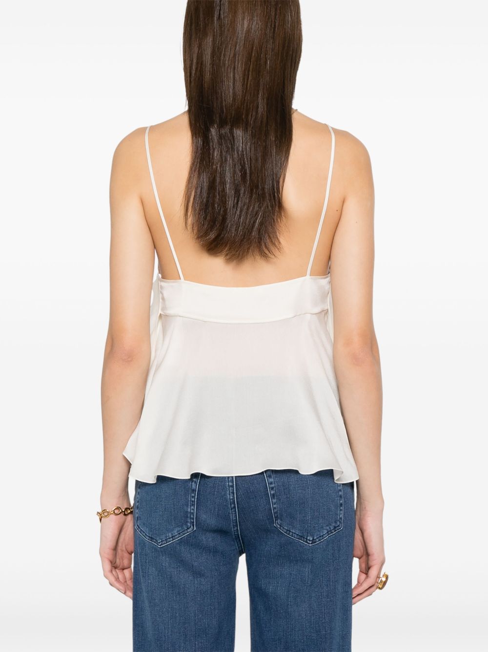 Ruffled silk top