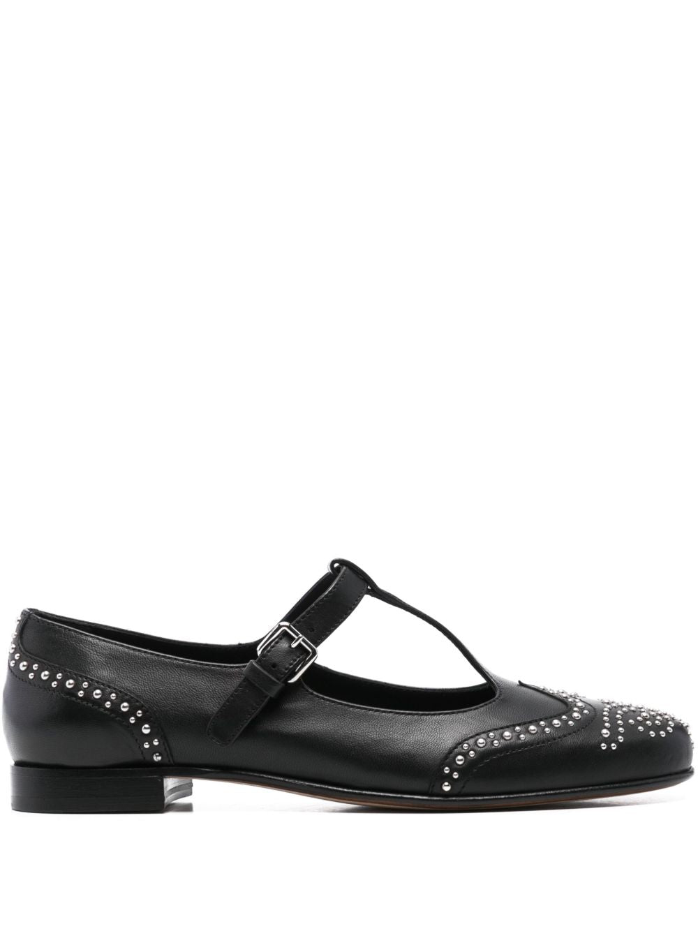 Stud-embellished mary jane shoes