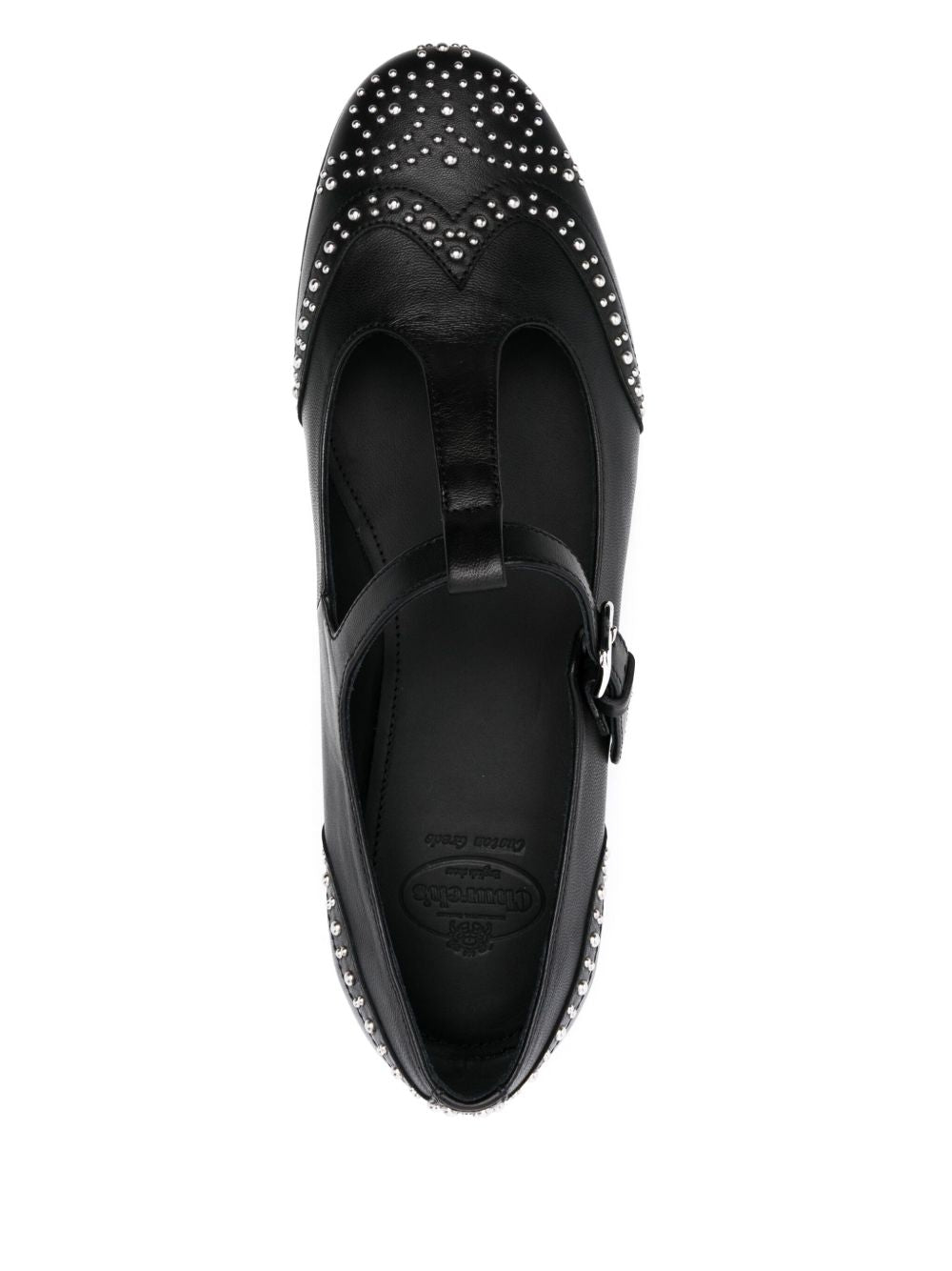 Stud-embellished mary jane shoes