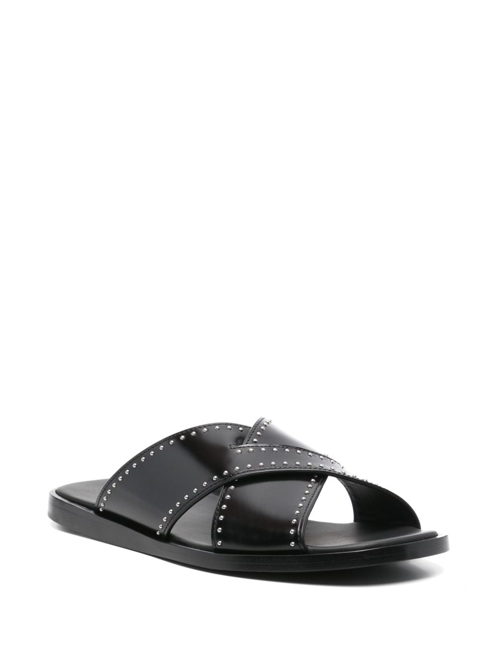 Leather flat sandals