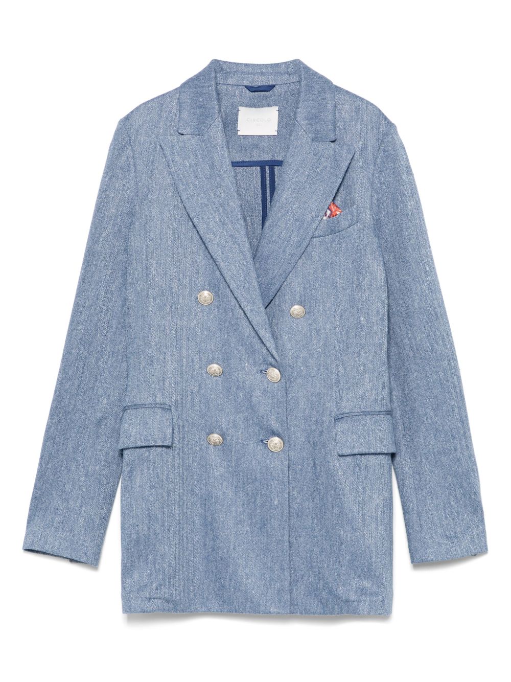 Linen and cotton double-breasted jacket