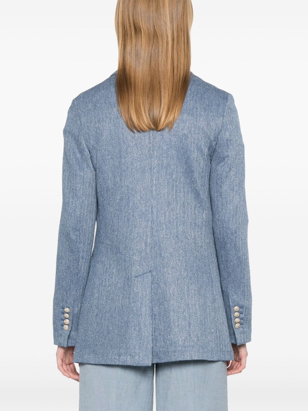 Linen and cotton double-breasted jacket