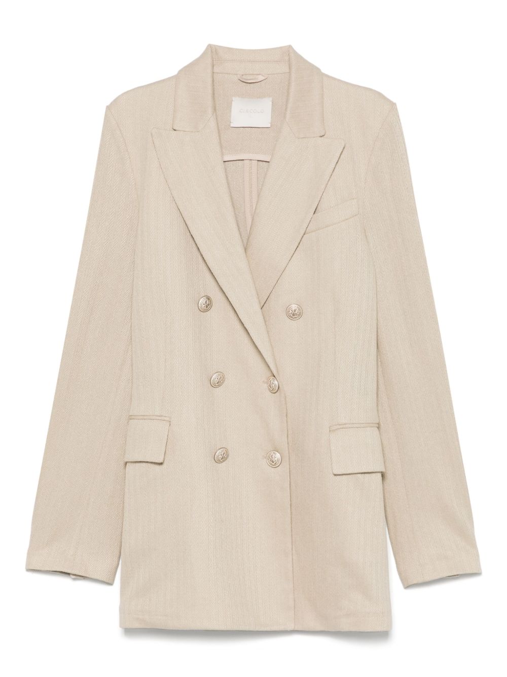 Linen and cotton double-breasted jacket