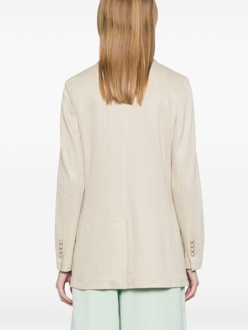 Linen and cotton double-breasted jacket