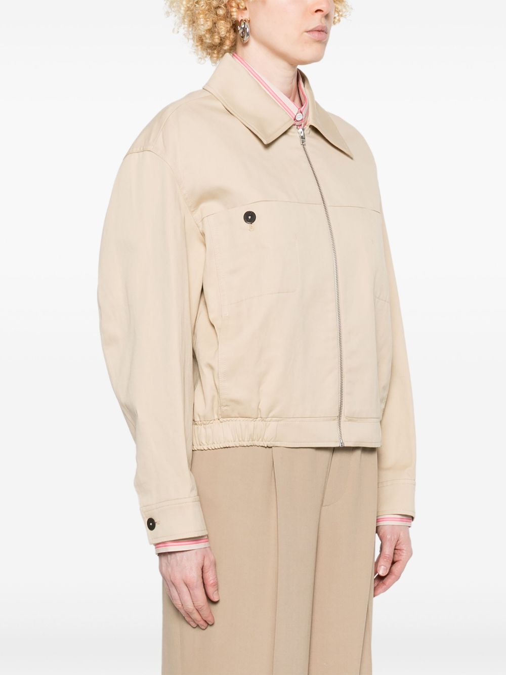 Cotton and linen blend short jacket