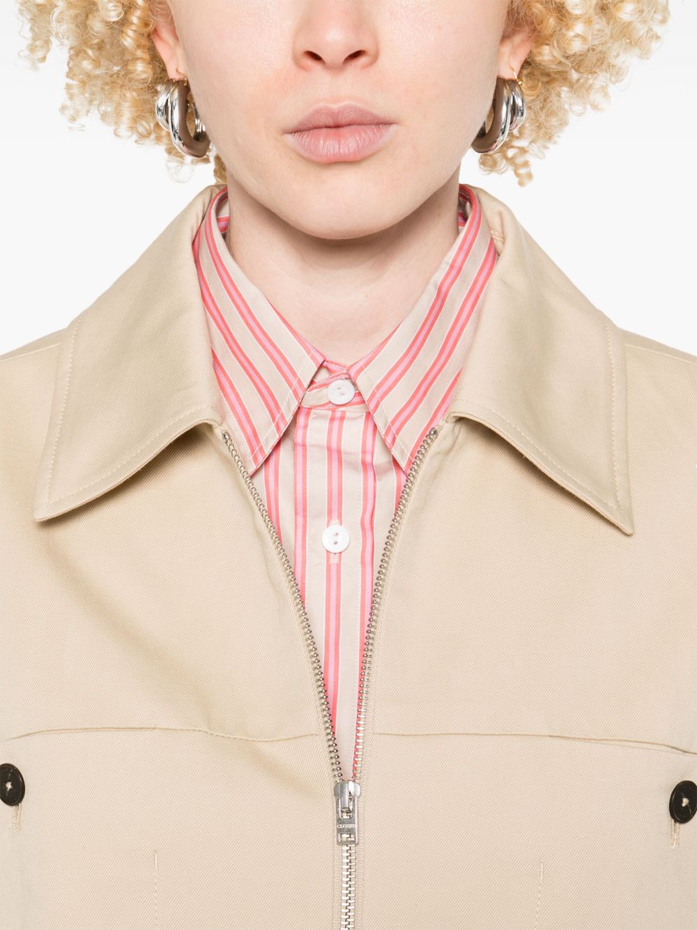 Cotton and linen blend short jacket