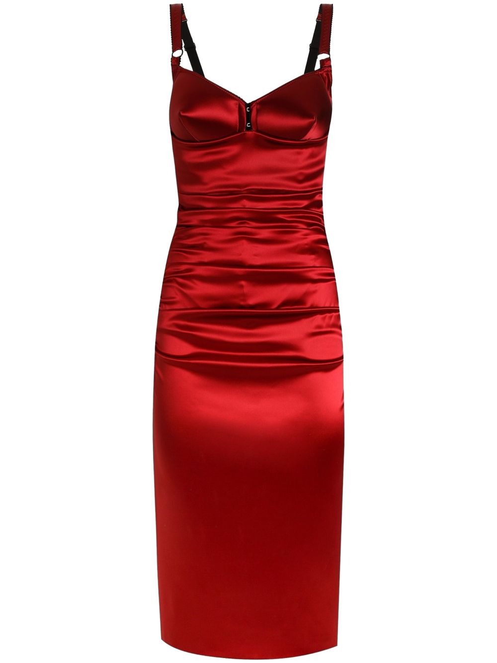 Draped satin midi dress