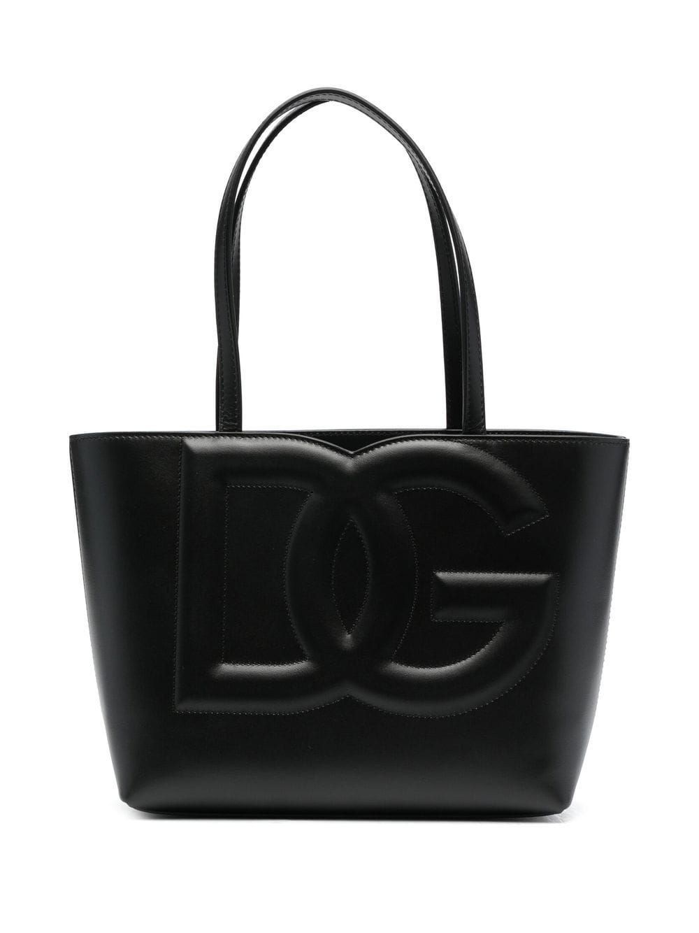 Dg logo small leather tote bag