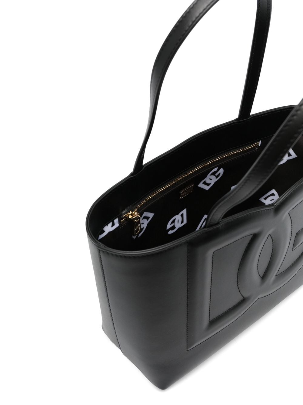 Dg logo small leather tote bag