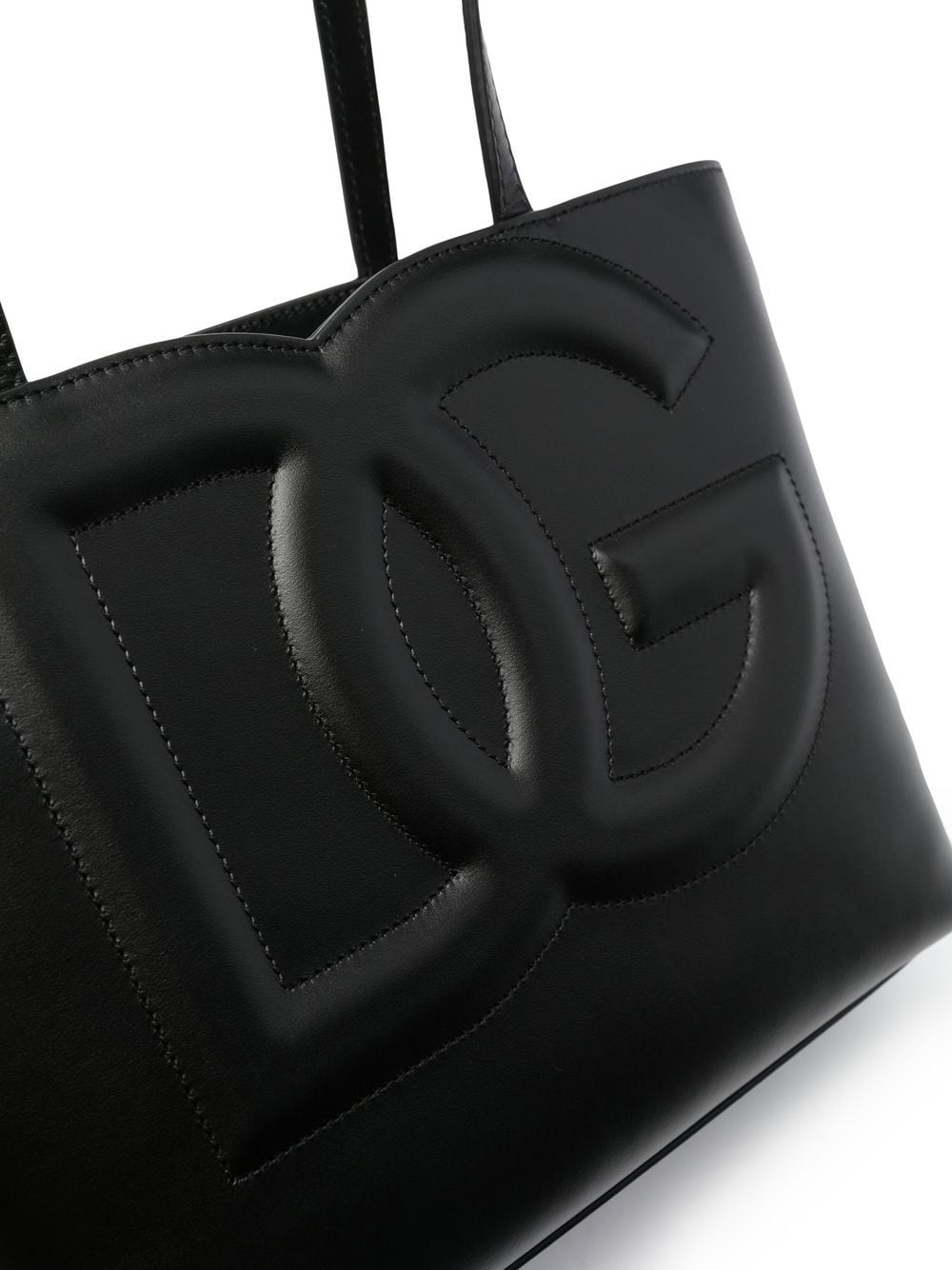 Dg logo small leather tote bag
