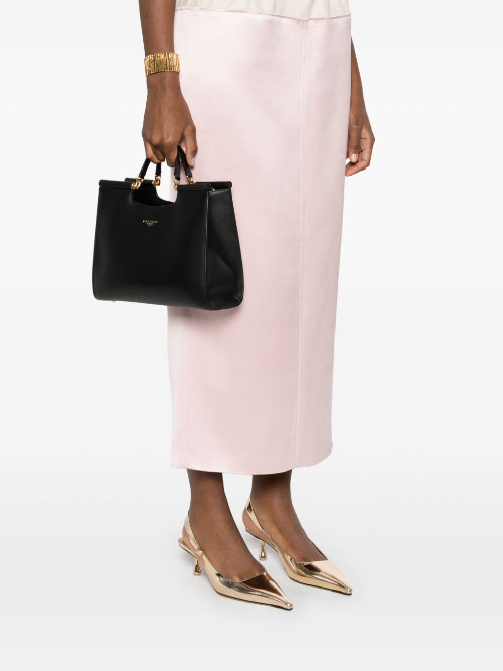 Sicily small leather tote bag