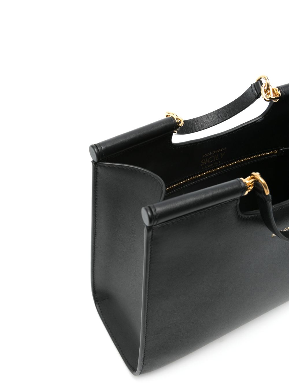 Sicily small leather tote bag