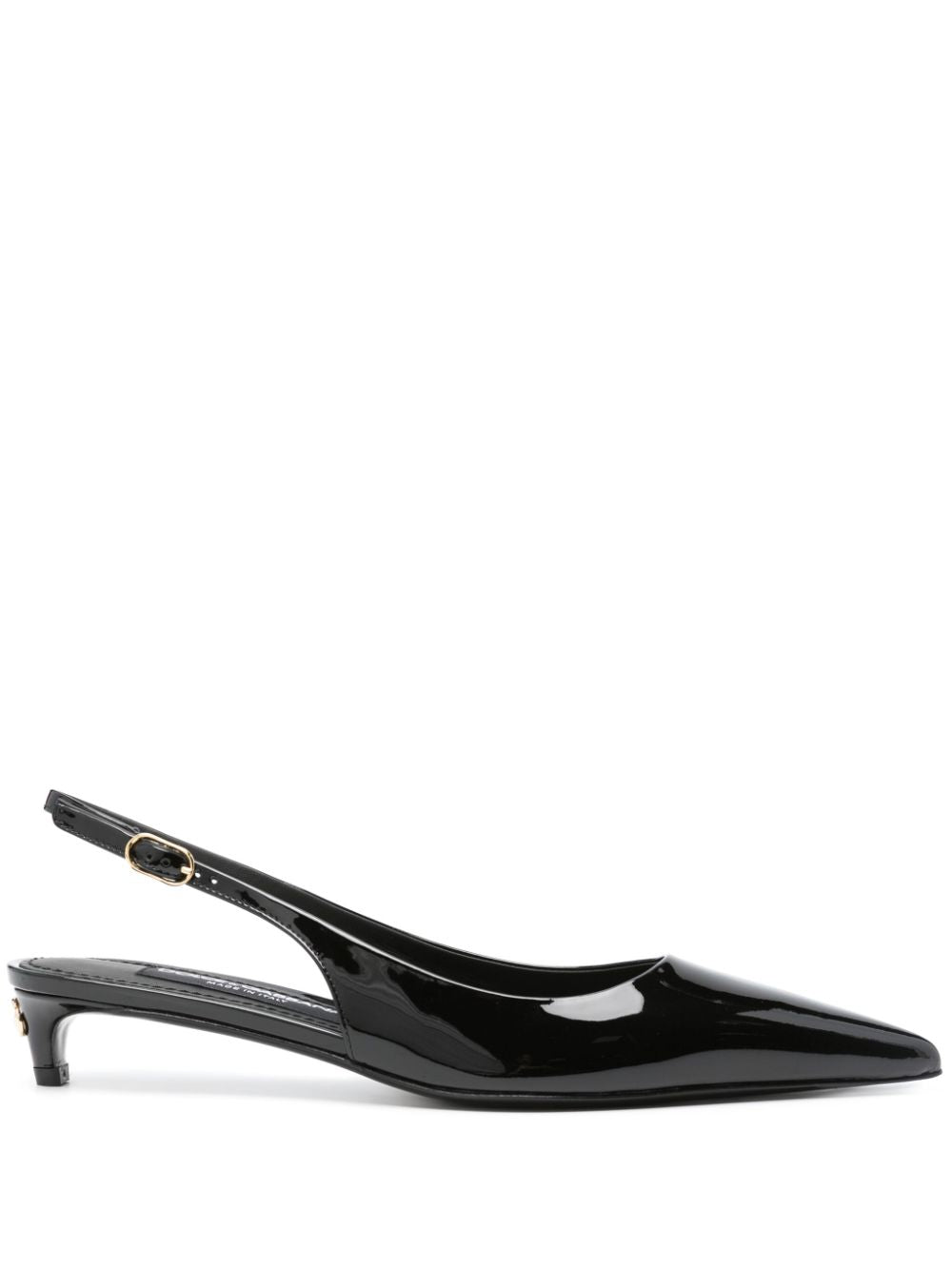 Patent leather slingback pumps