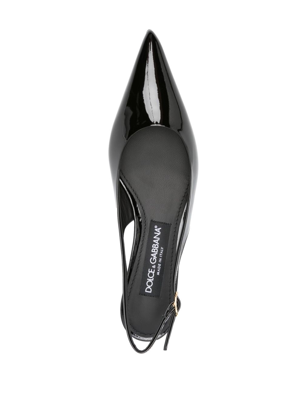 Patent leather slingback pumps