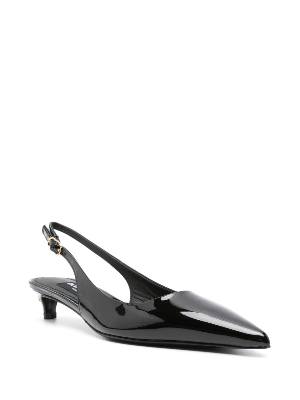 Patent leather slingback pumps