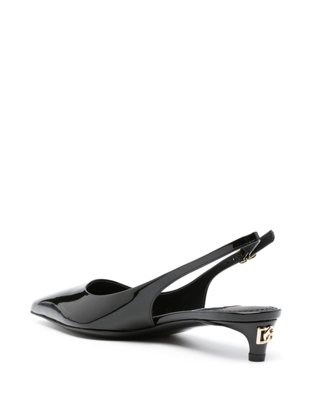 Patent leather slingback pumps