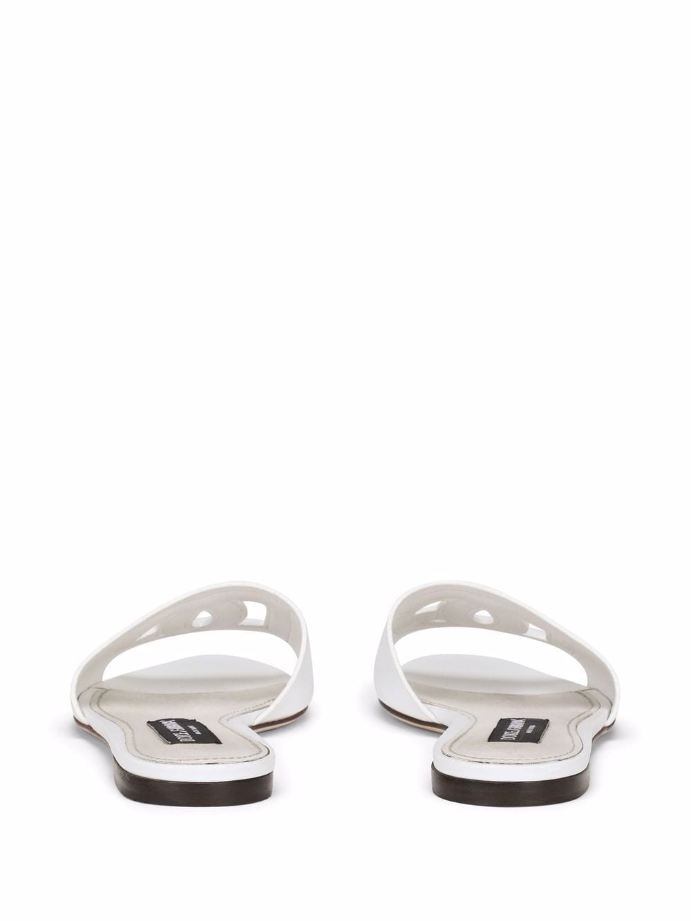 Dg logo leather flat sandals