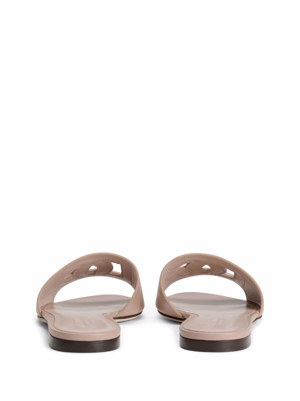 Dg logo leather flat sandals