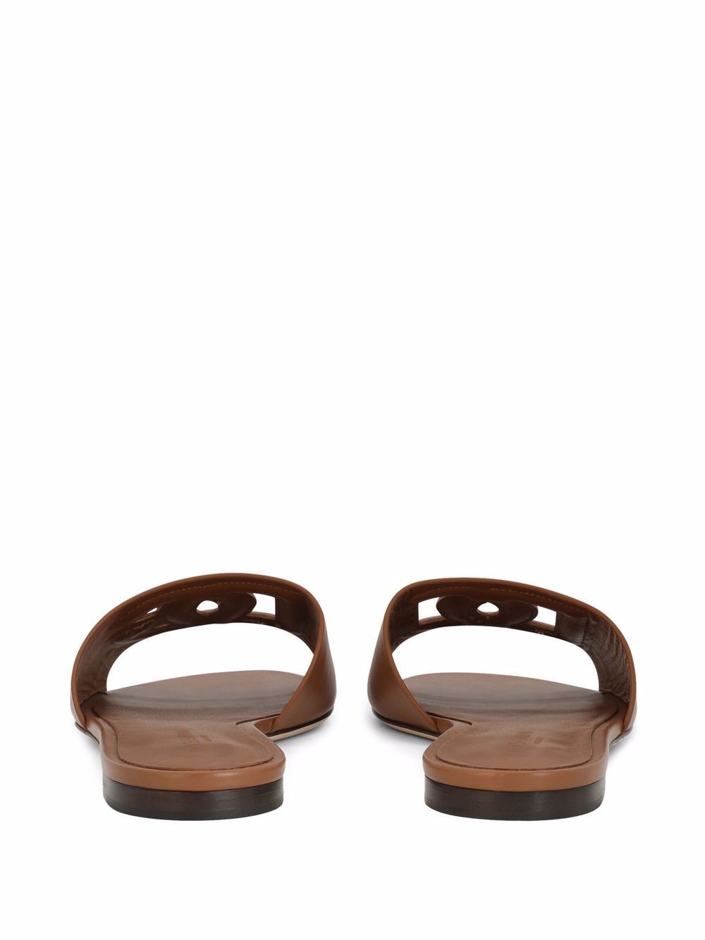 Dg logo leather flat sandals