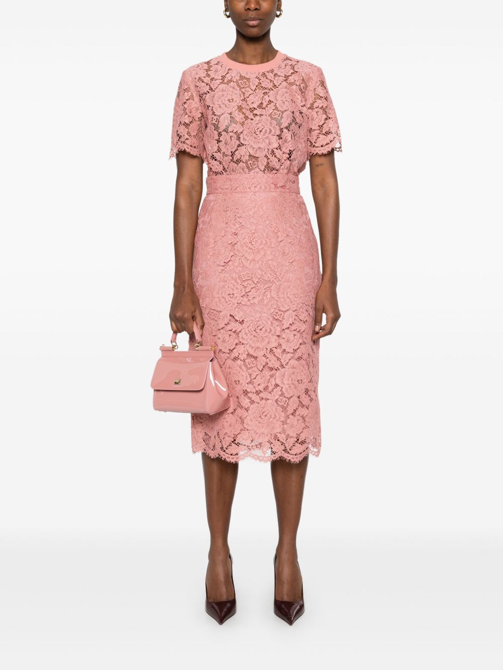 Lace midi skirt
