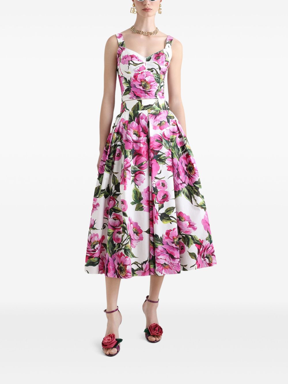 Printed midi skirt