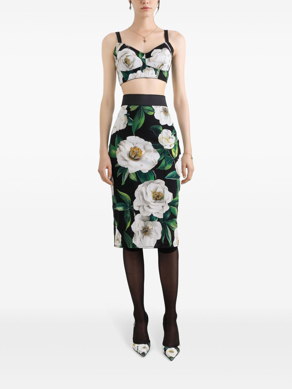 Printed midi skirt