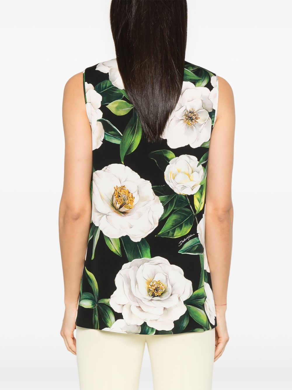 Printed silk top