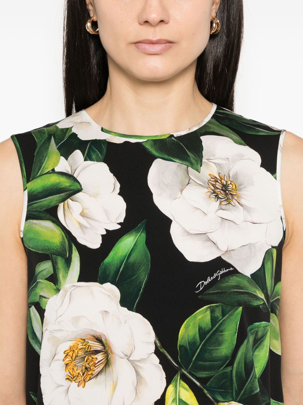 Printed silk top