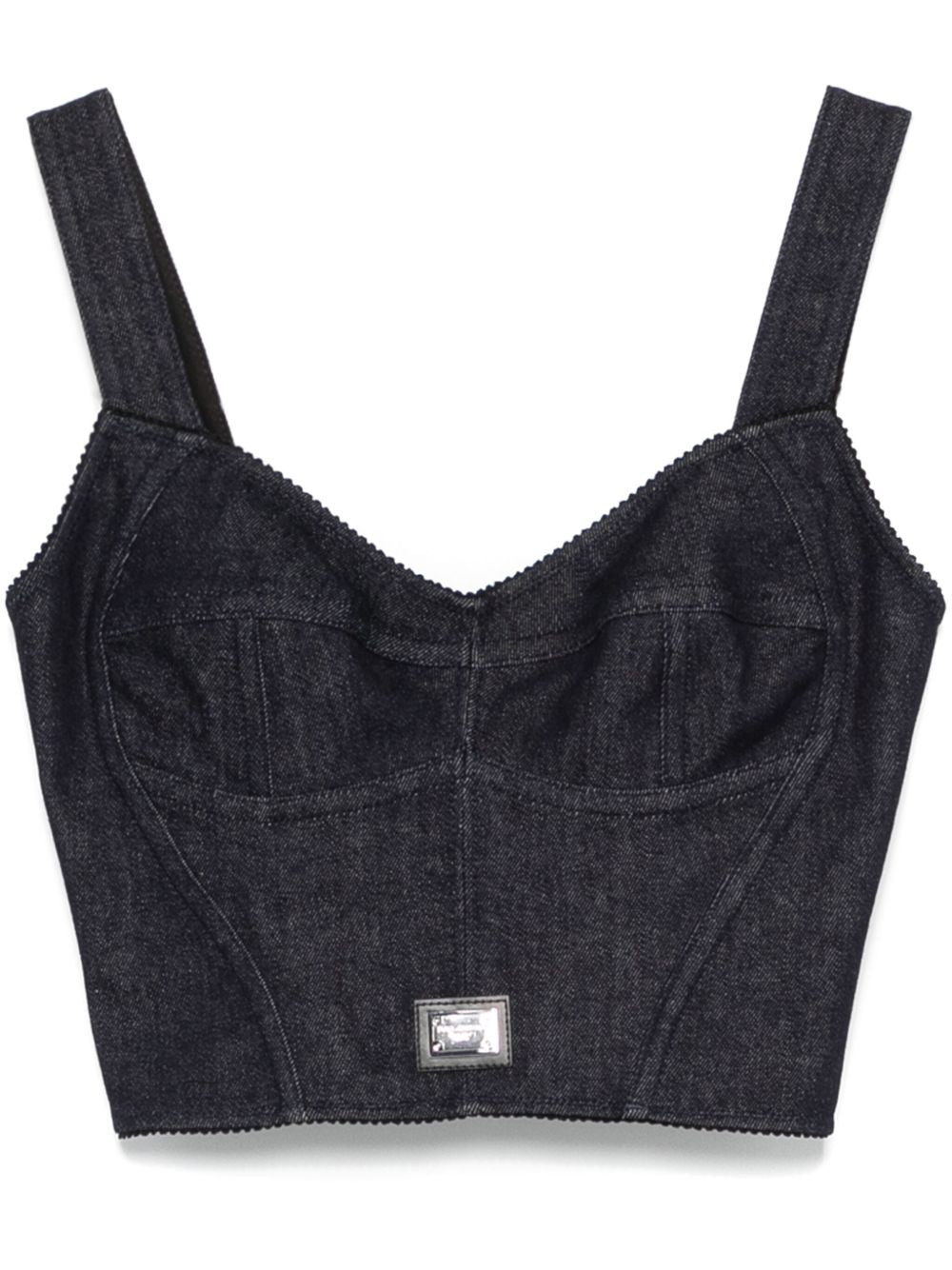Denim corset top