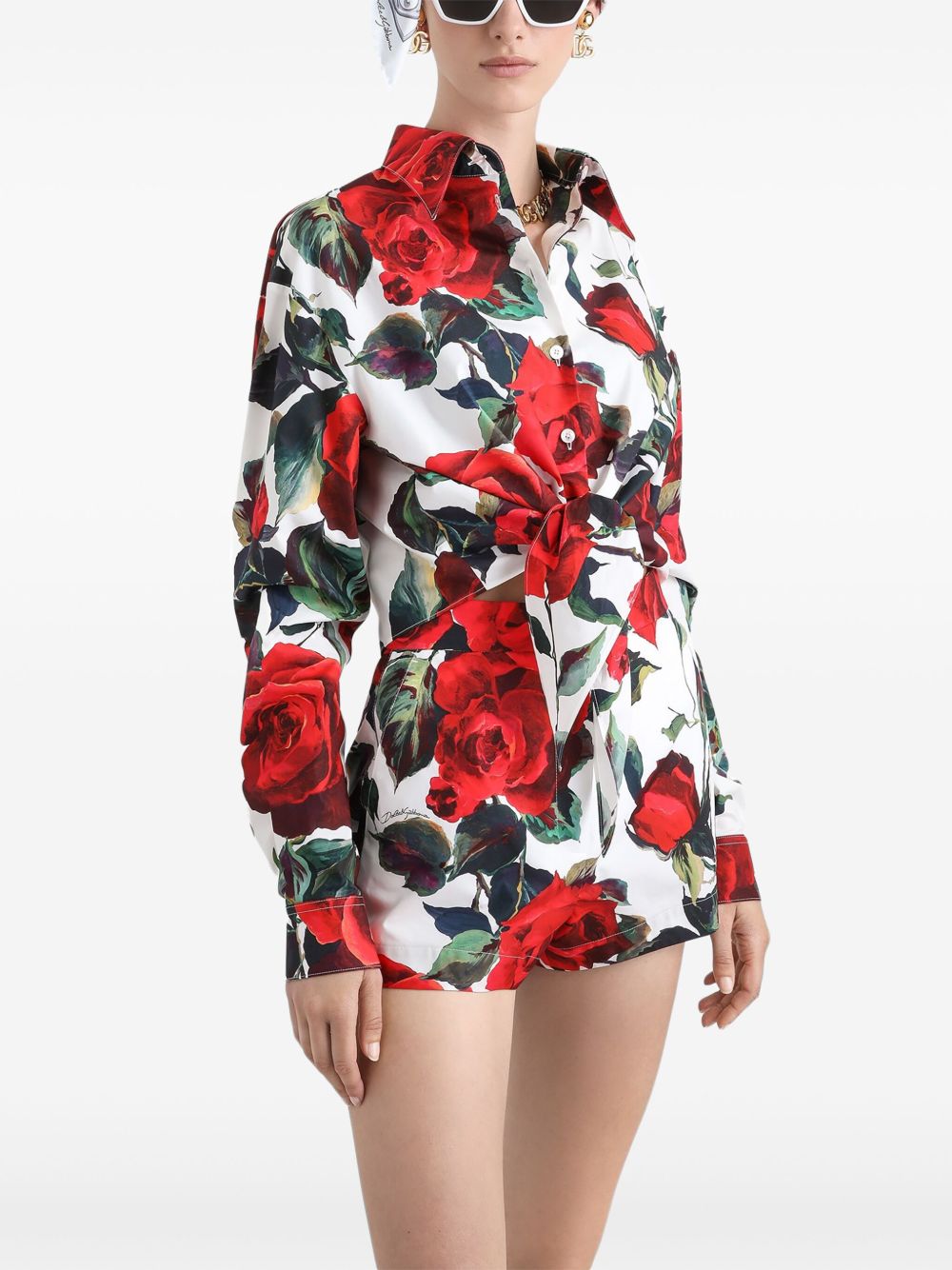 Printed cotton shorts