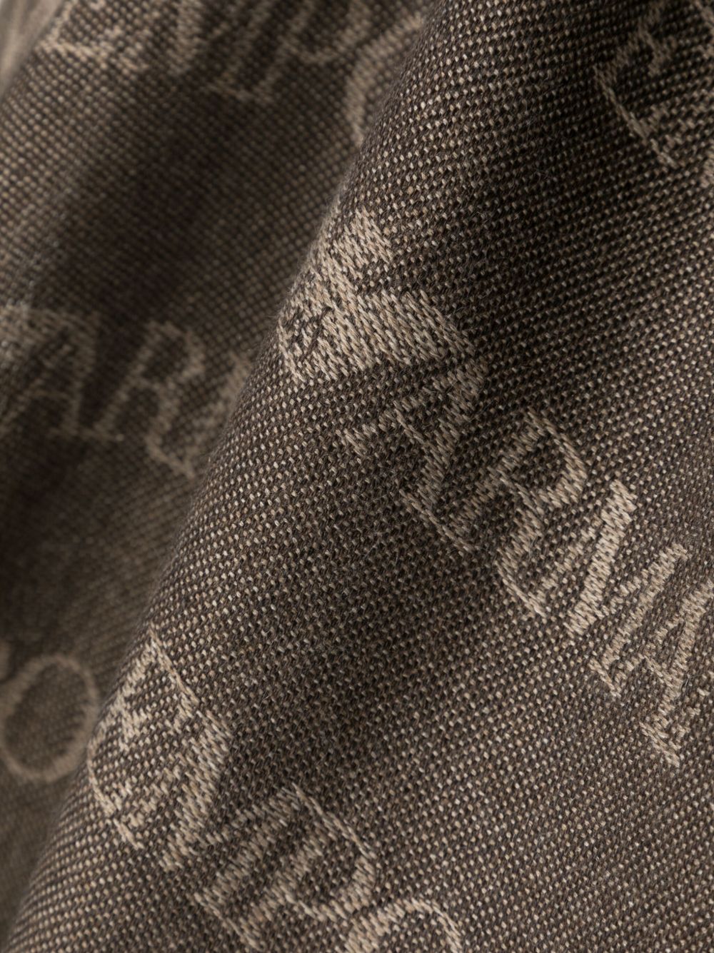 Allover logo wool blend scarf