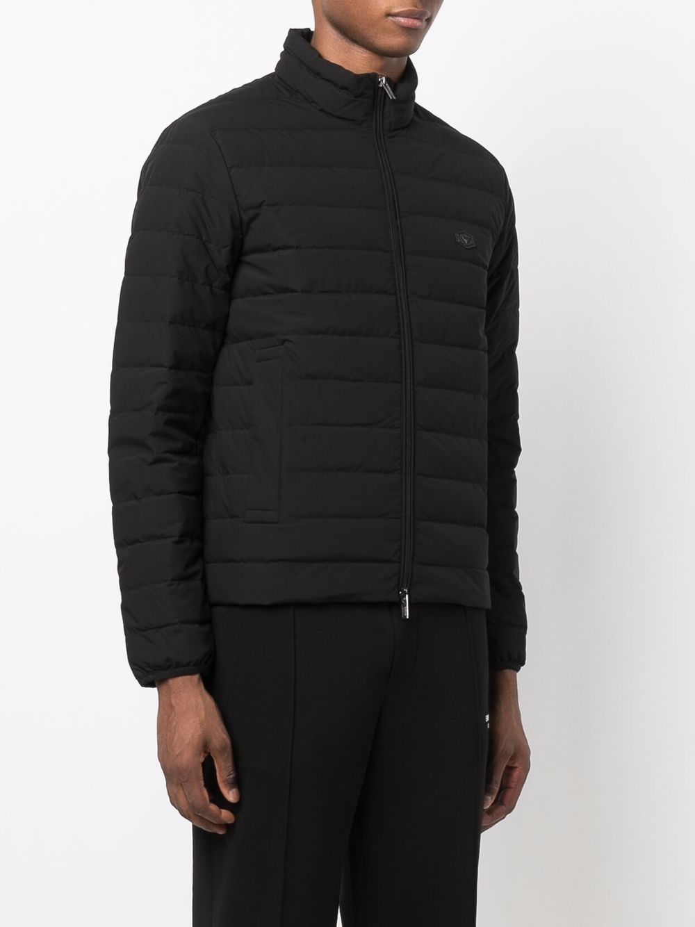 Zipped short down jacket