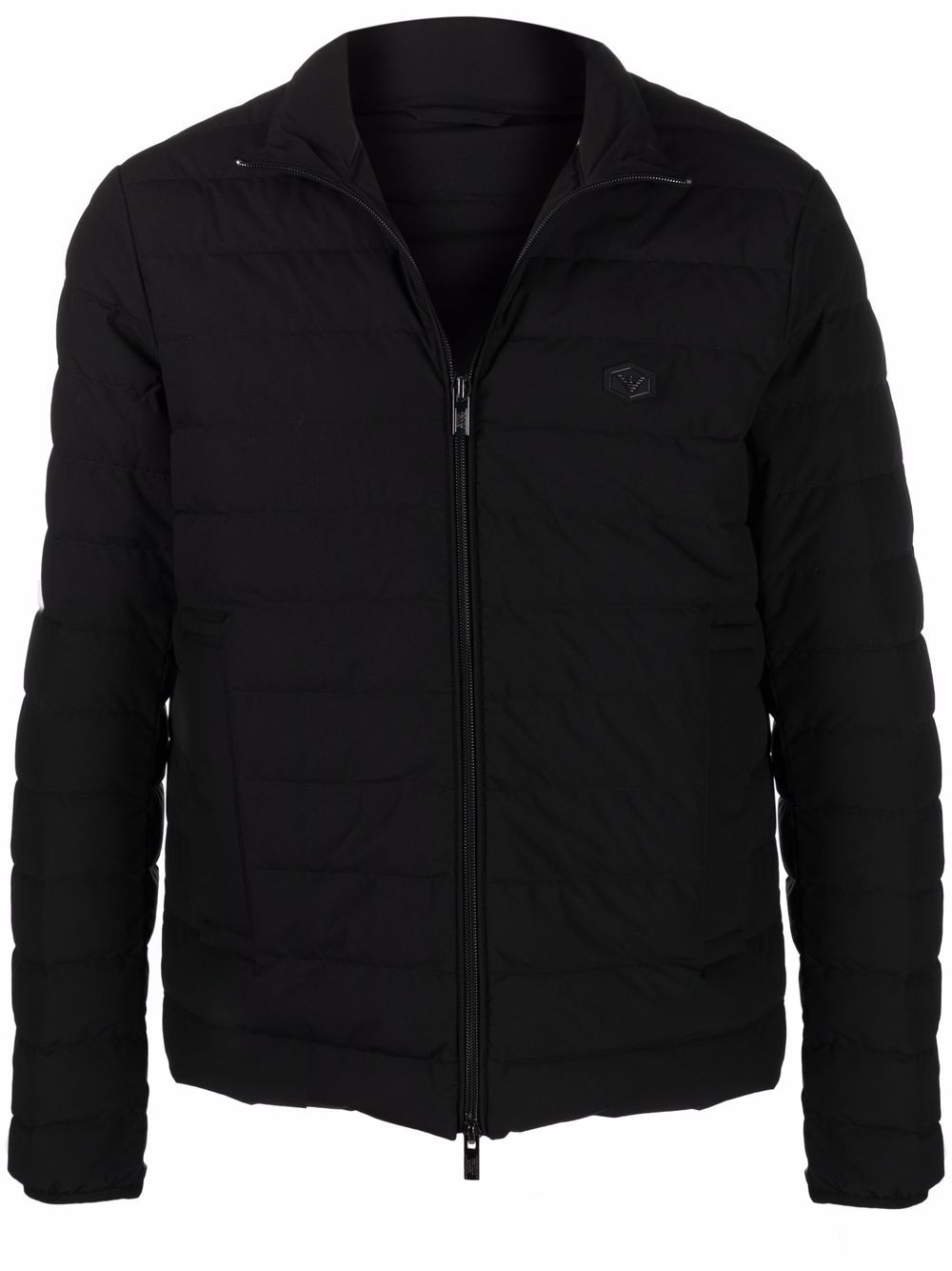Zipped short down jacket