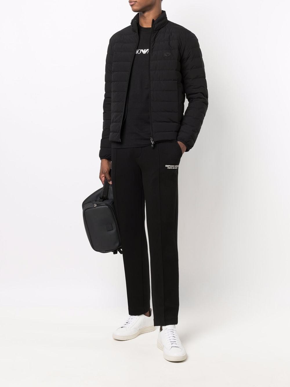 Zipped short down jacket