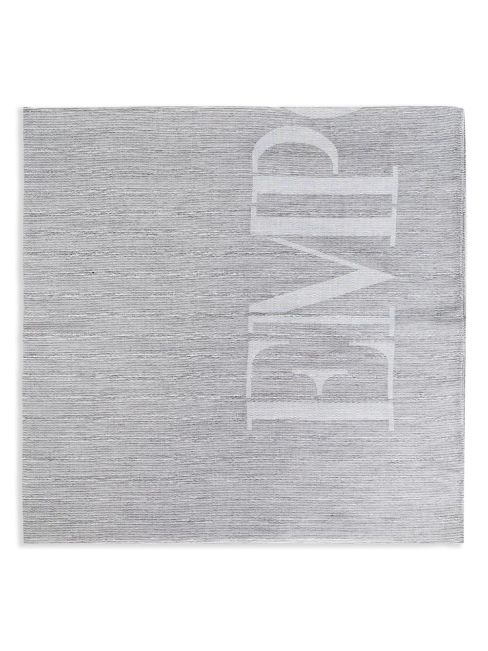 Logo cotton blend scarf
