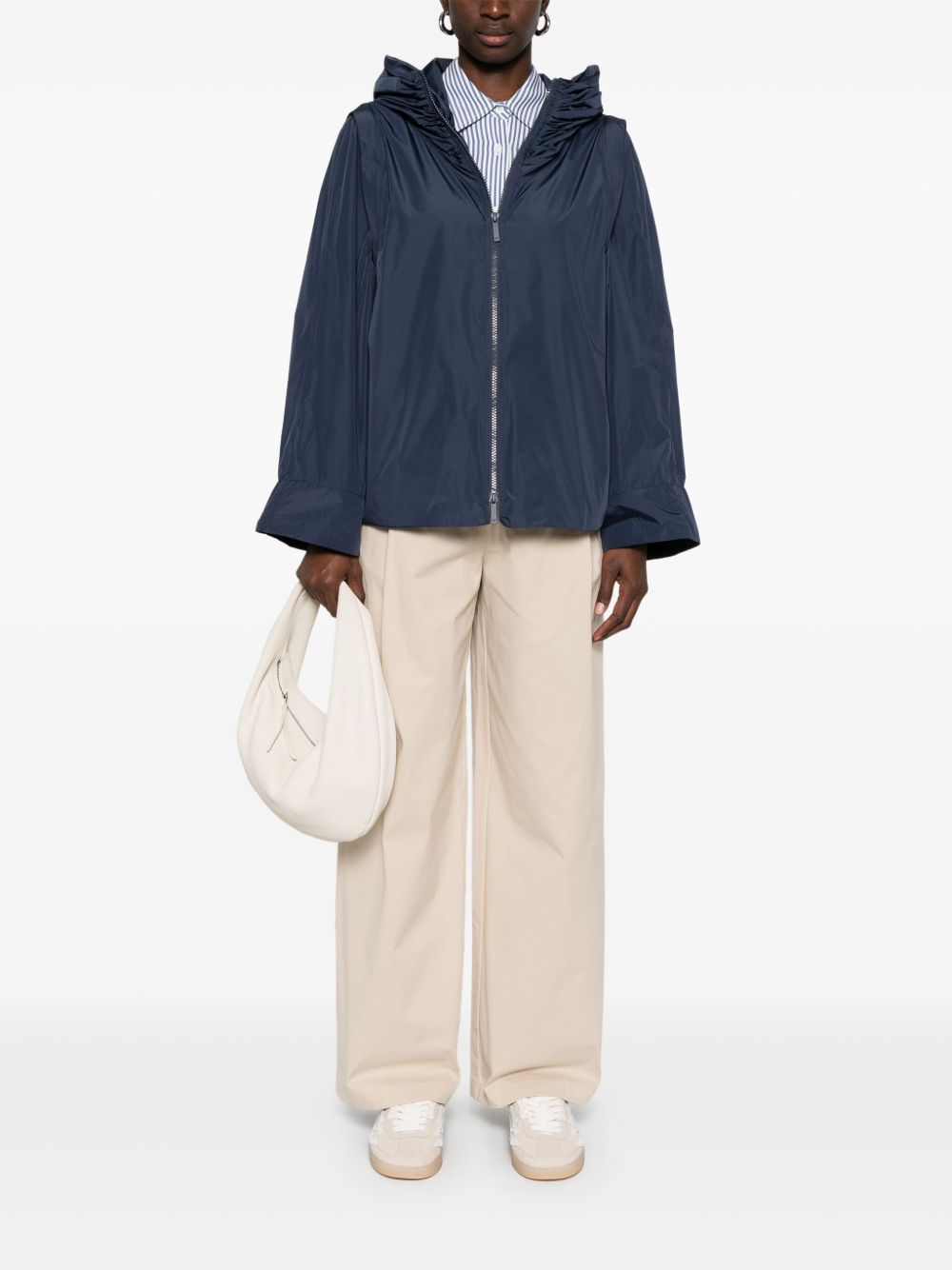 Hooded blouson jacket
