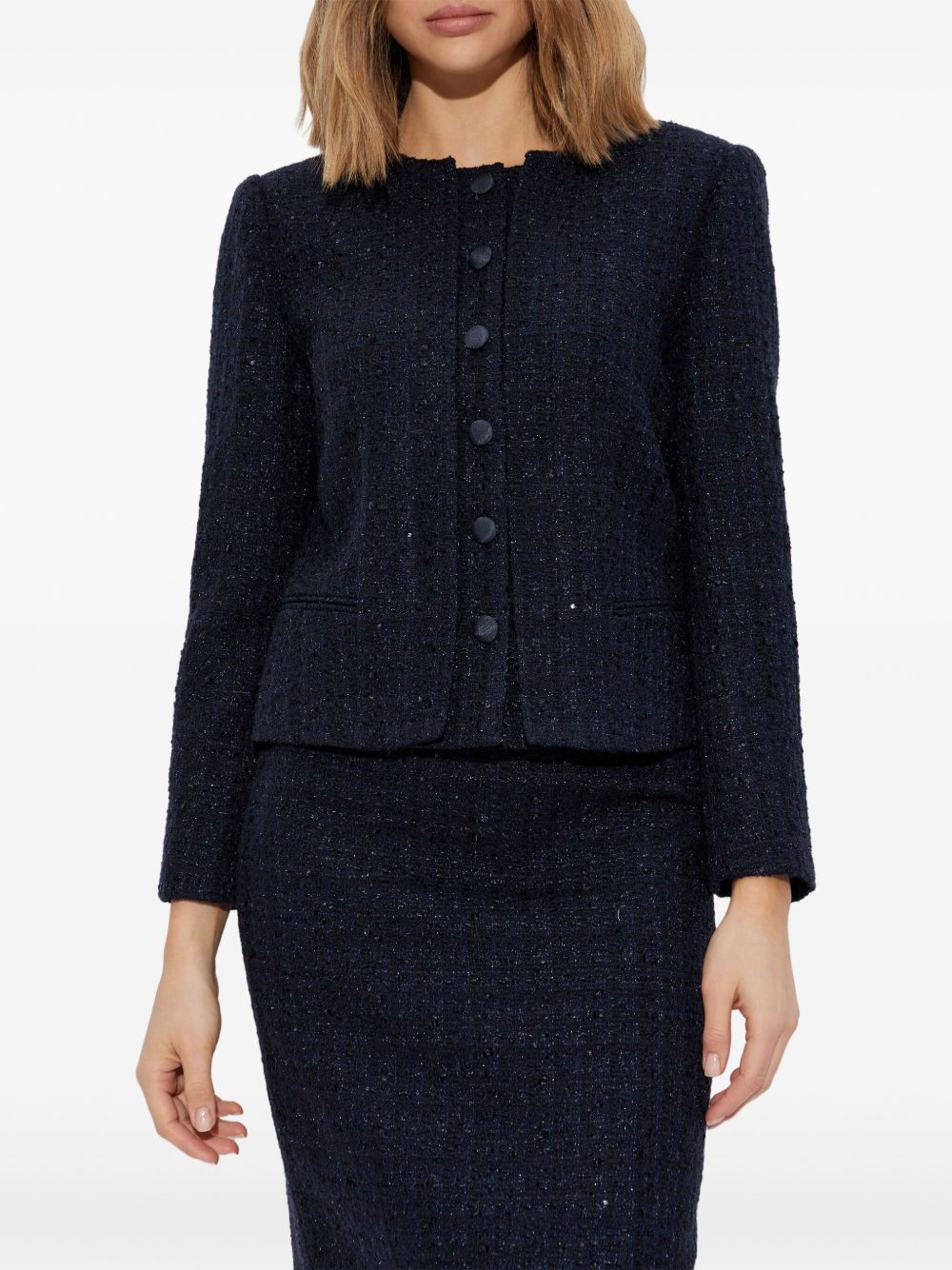 Tweed short blazer jacket